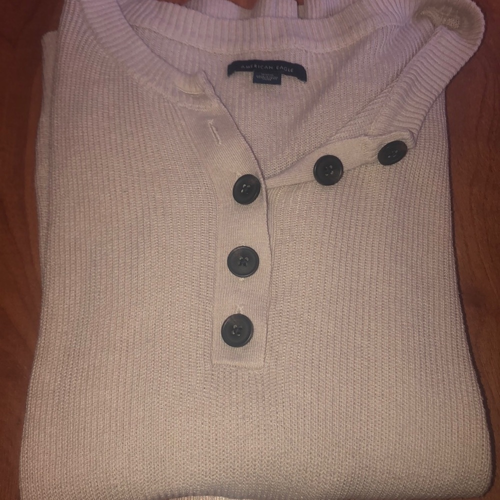 Oversized cream and black lightweight sweater